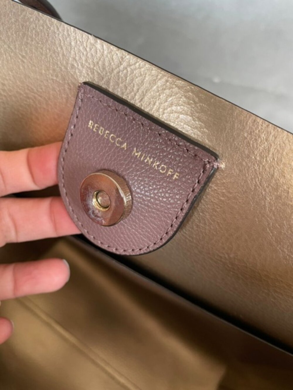 The Rebecca Minkoff Women's Stella Leather Tote Bag in Brown is a stylish and sp - Picture 9 of 12